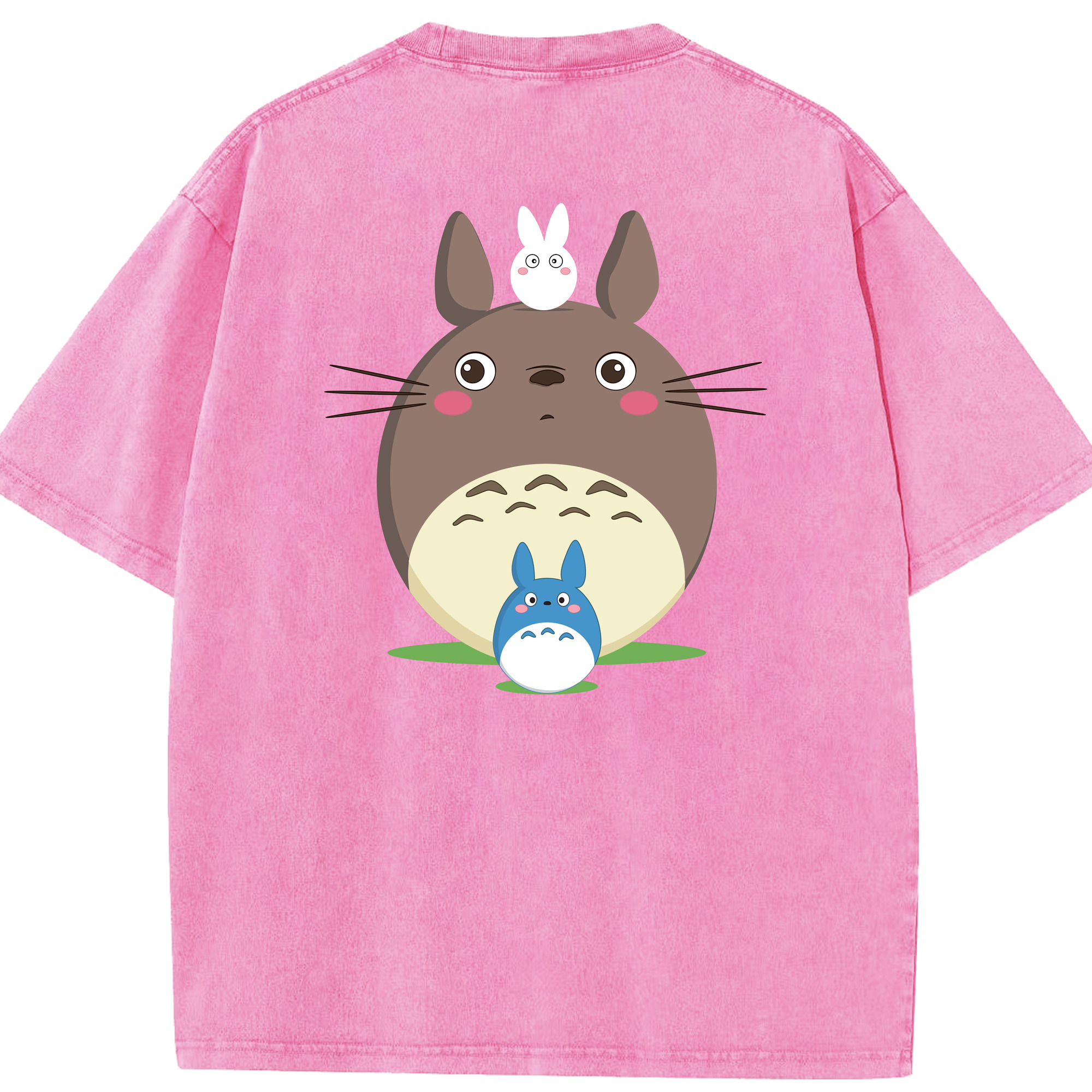 （画像用） となりのトトロ 草壁メイ 草壁サツキ My Neighbor Totoro Satsuki Kusakabe Mei Kusakabe 綿100% ヴィンテージ風 半袖Tシャツ（背面プリント）